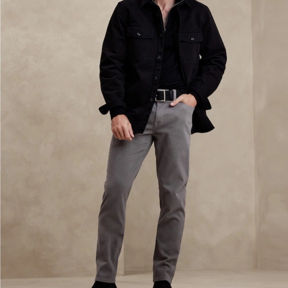 *New* Men’s Slim Brushed Cotton Light Gray Jeans - Picture 1 of 4